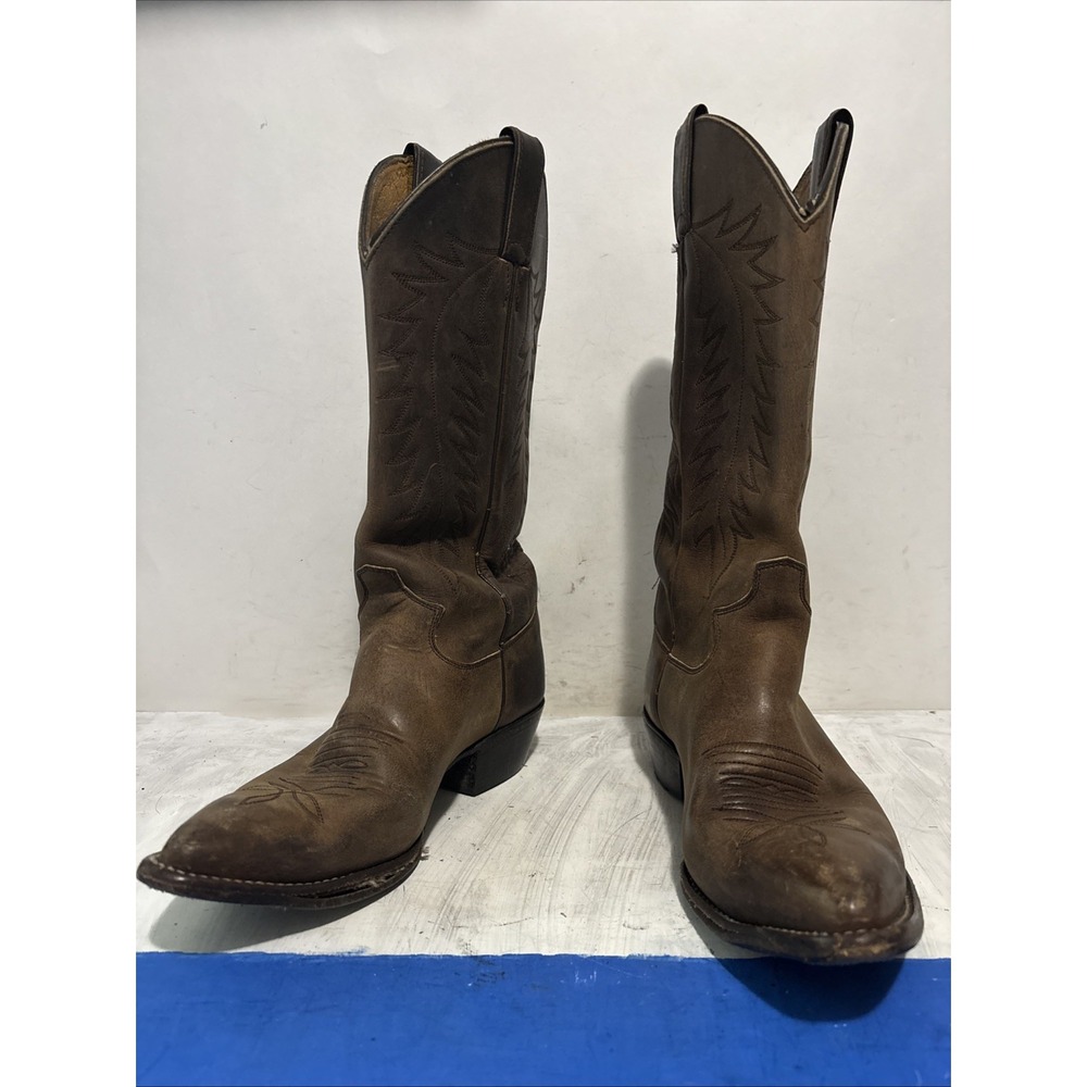 Justin Boots Womens 7.5 Brown Leather Western Cowboy Boots Worn Bottoms